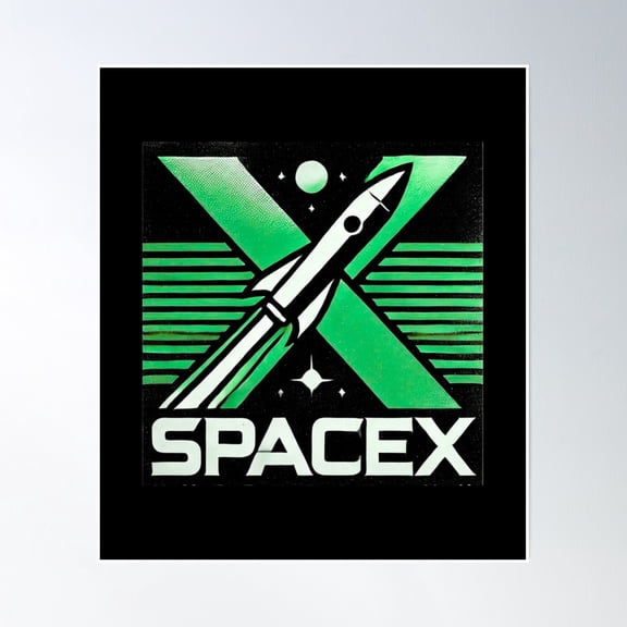 Spacex Logo Poster Wall Art, Modern Wall Decor, 8x12 UNFRAMED