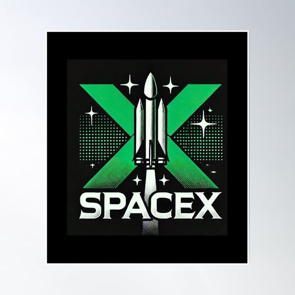 Spacex Logo Poster Wall Art, Modern Wall Decor, 8x12 UNFRAMED