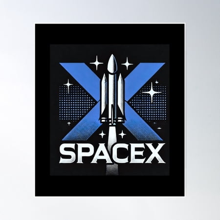Spacex Logo Poster Wall Art, Modern Wall Decor, 8x12 UNFRAMED