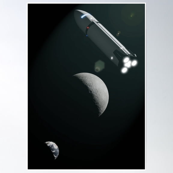 Spacex Reaches For Luna Poster Wall Art, Modern Wall Decor, 24x36 UNFRAMED