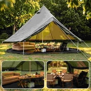 Spacious 13.1ft Tent for Family Camping - 4 Season Glamping Tent with Stove Jack for 4-8 People, Dark Green Yurt Shelter