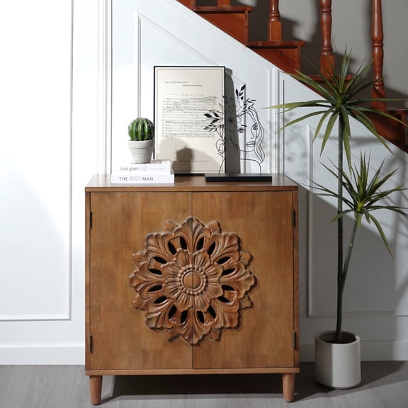 Spacious 2-Door Design / Boho Accent Piece / Neatly Store Books