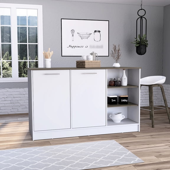 Spacious 26" x 59" Countertop | Dining Room Stationary Kitchen Island, Multicolor