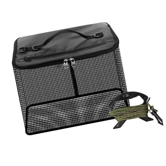 Spacious 28L Foldable Fishing Net owner Including 5M Handle Cord And Gentle Fabric Top Circle