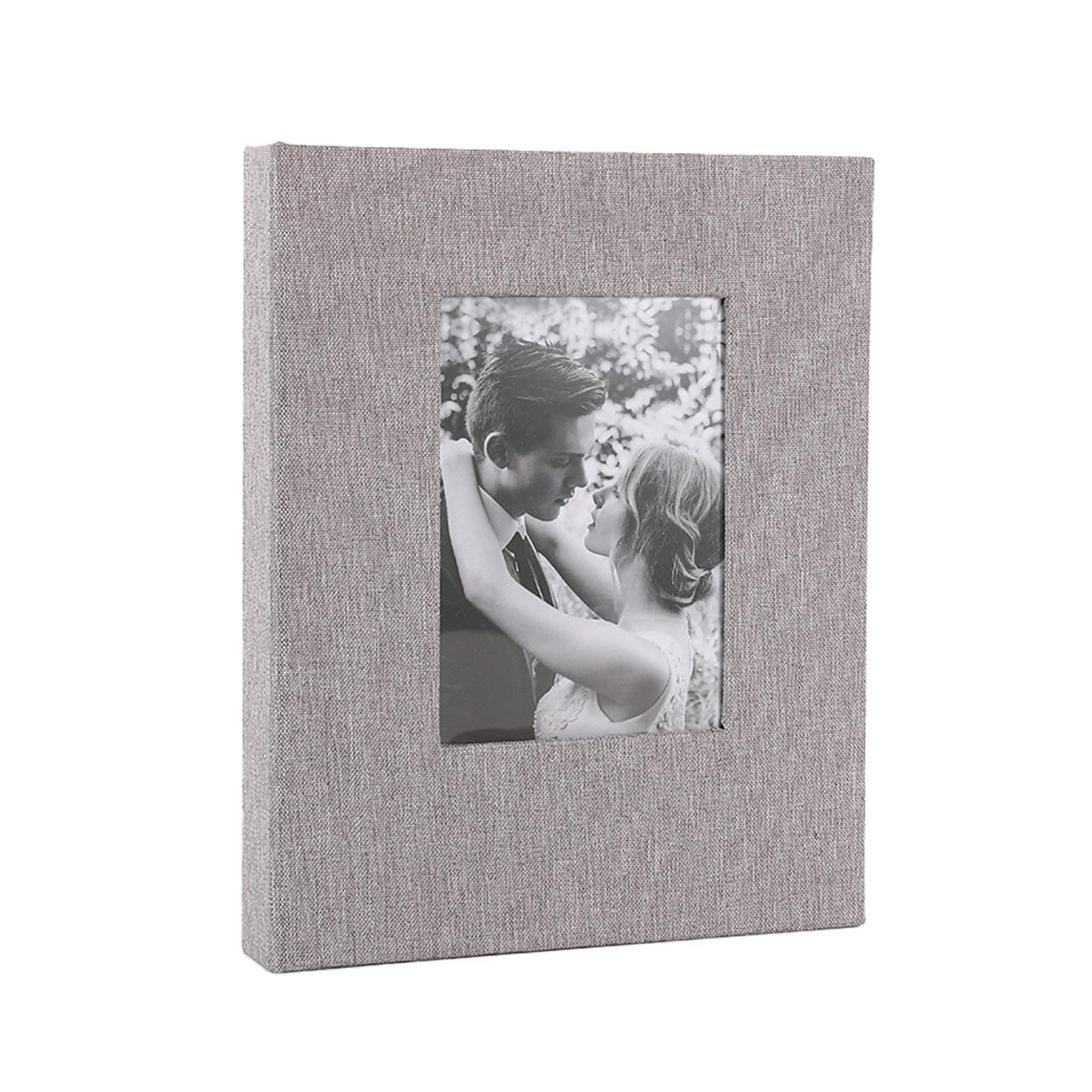 Photo Album with Linen Fabric Cover and Front Window Holds 144 4x6 ...