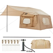 Spacious 6-Person Inflatable Camping Tent with Skylight Quick Setup Outdoor Family Shelter Large 8 square