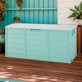 thumbnail image 1 of Spacious 75 Gallon 260L Plastic Outdoor Deck Storage Box for Tools, Cushions, and Toys with Lockable Seating Feature, 1 of 8