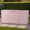 thumbnail image 1 of Spacious 75 Gallon 260L Plastic Outdoor Deck Storage Box for Tools, Cushions, and Toys with Lockable Seating Feature, 1 of 8