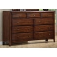thumbnail image 1 of Spacious 9 Drawer Wooden Dresser, Brown, 1 of 1