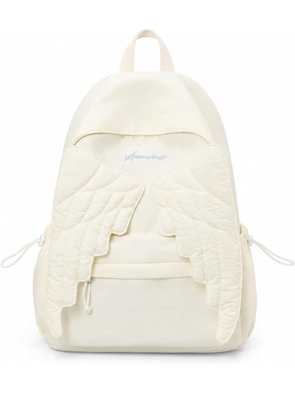 Spacious Angel Wings Backpack, 2026 New Angel Wings Backpack, Large Capacity Backpack with 3D Wings for Women, With Front Zipper Pocket, Two Side Pouches, Adjustable Straps