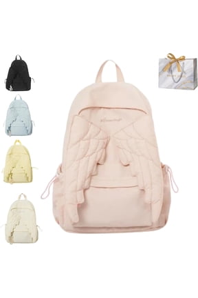 Spacious Angel Wings Backpack, Angel Wing Backpack Coquette Fun Novelty Nylon Bag with Zipper for Women(a)