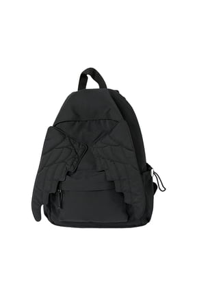 Spacious Angel Wings Backpack Cute Cute core Travel Bag Whimsical | Water Resistant Nylon Daypack Polyester Lining Embroidered Feather Decor Pockets Commuter Shopping Weekend Women