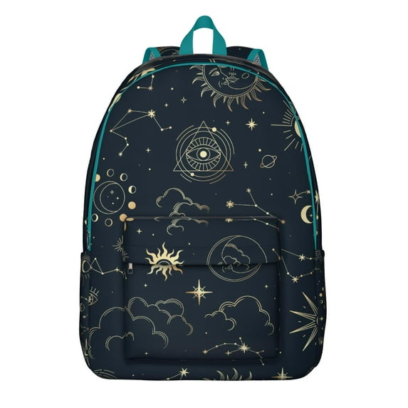 Spacious Backpack with Mystical Celestial Sun and Moon Pattern, Perfect Gift for School