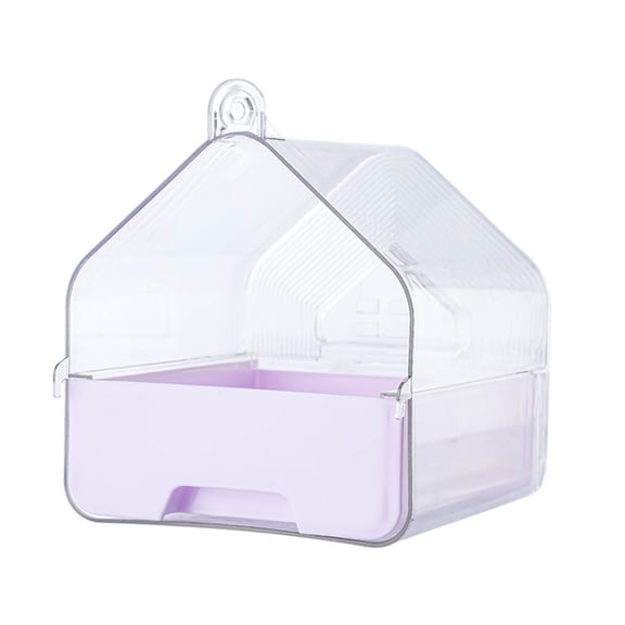 Spacious Bird Bath for Cage with Bottom Drawer for Cockatiels Conures and Parakeets Easy to Install Bird Bathing Box