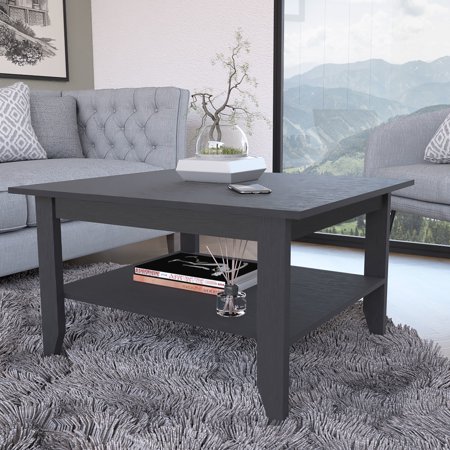 Spacious Black Coffee Table With Modern Design And Storage Options Aesthetics For Living Area