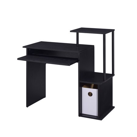 Spacious Black Work Desk With Keyboard Tray And Organizer Office Ergonomic Storage