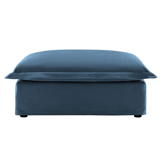 Spacious Blue Ottoman with High - density Foam Cushion / Ideal for Family Lounging