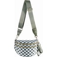 thumbnail image 1 of Spacious Checkered Nylon Crossbody Bag Bum Bag Checkered Handbags Wallets for Women, 1 of 11
