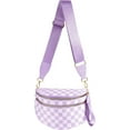 thumbnail image 1 of Spacious Checkered Nylon Crossbody Bag Bum Bag Checkered Handbags Wallets for Women, 1 of 11