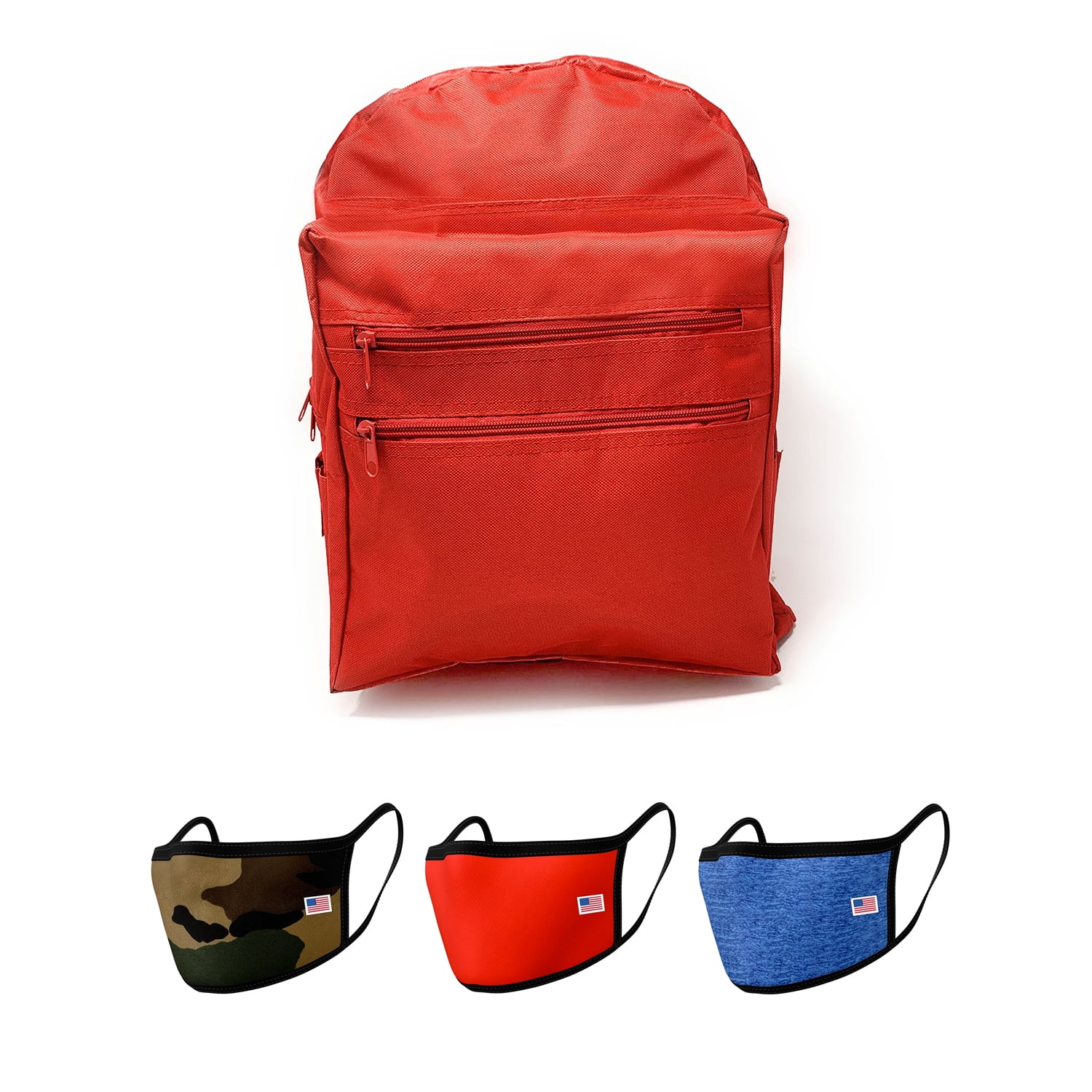 Spacious Classic School Backpack Bag With 3 Face Masks Combo Pack for ...