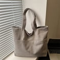 thumbnail image 1 of Spacious Corduroy Tote Bag with Multiple Pockets - Fashionable Shoulder Bag for Campus Life, Work Commute and Everyday Essentials Organization, 1 of 6