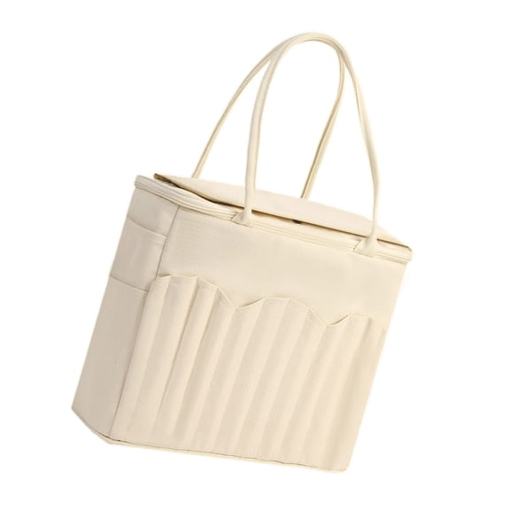 Spacious Design Canvas Yarn Storage Case Featuring Organized Pocket and Portable Handle Feature