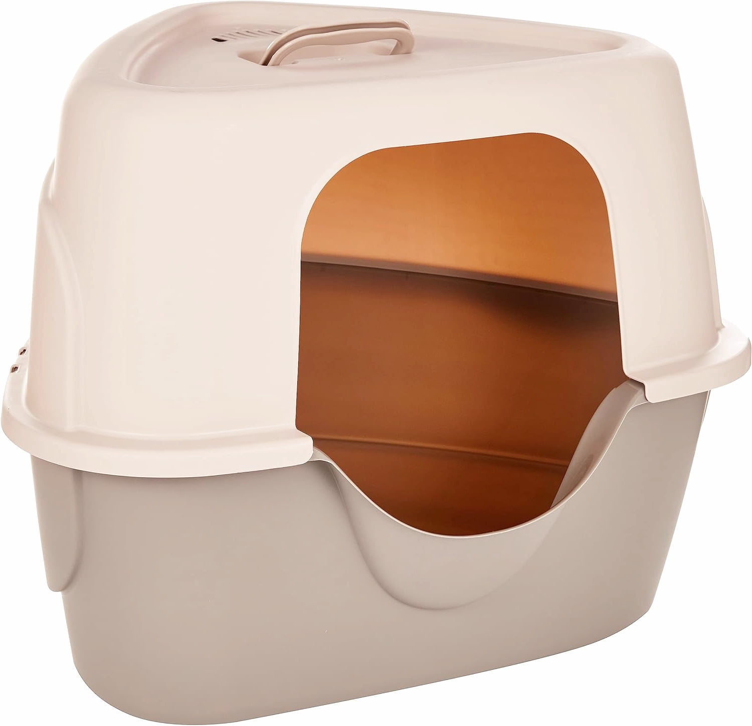 Spacious Enclosed Charcoal Cat Litter Box with Lid, Odor Control Design