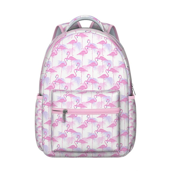 Spacious Flamingo Design Bookbag - School Backpack with Dedicated Notebook Section, Comfortable Shoulder Straps for High School Students, Durable Make