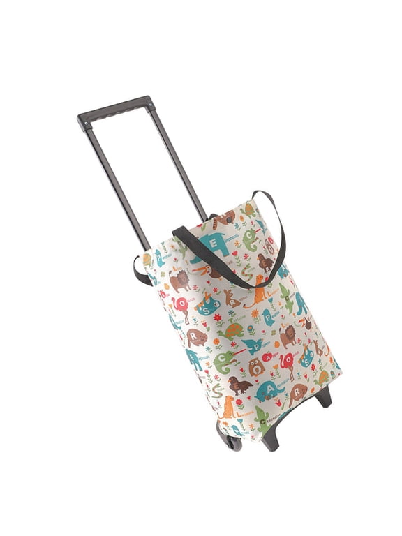 Spacious Foldable Grocery Trolley Bag Large Capacity Shopping Bag with Wheels For Supermarket And Farmers Market
