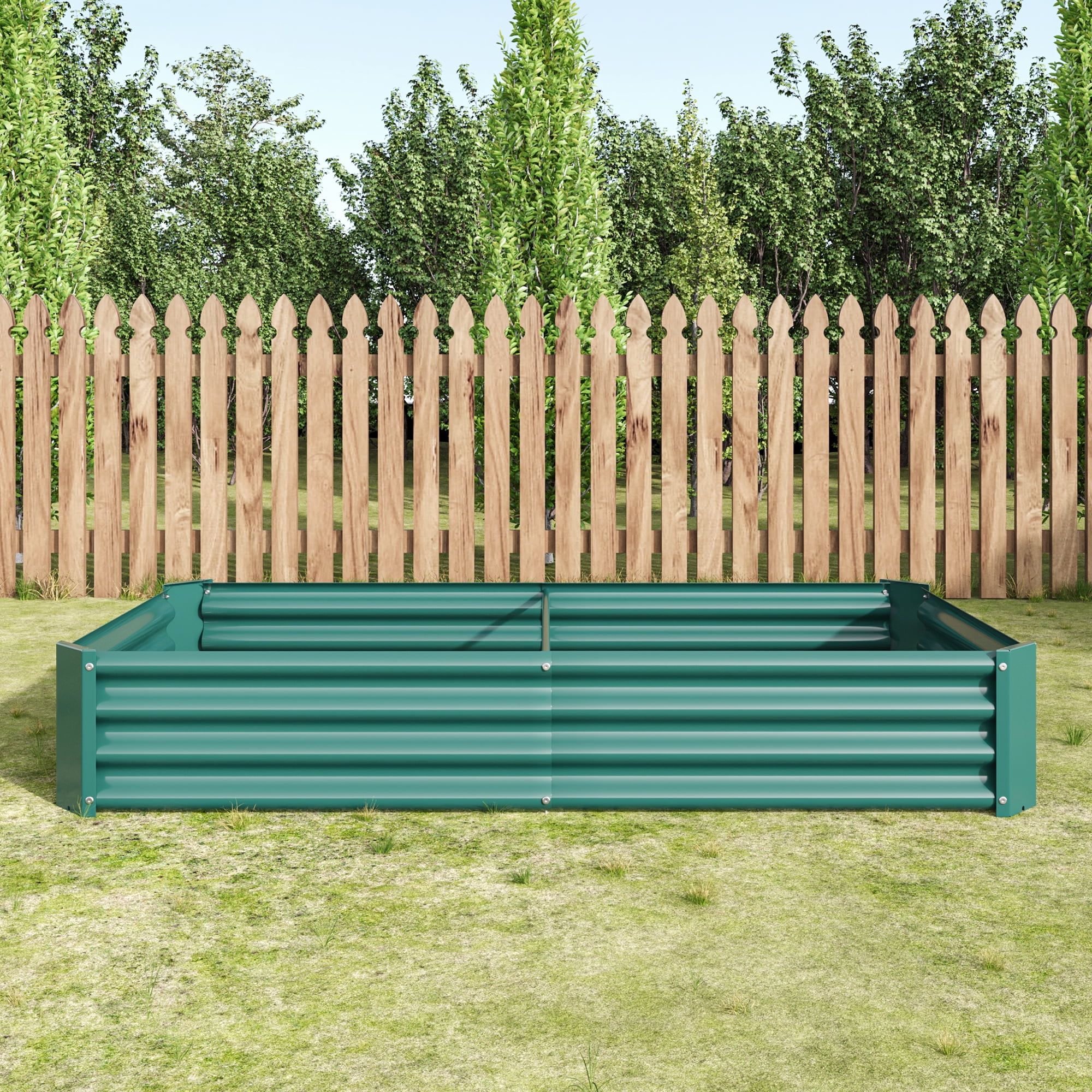 Spacious Galvanized Metal Raised Garden Bed - Ideal for Backyard Planting, Durable, Easy - to - Assemble with Open - Base Design