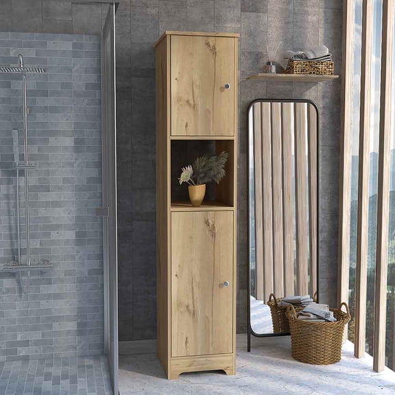 Spacious Interior Storage - Keep Your Items Neat in a 68 - inch Linen Cabinet
