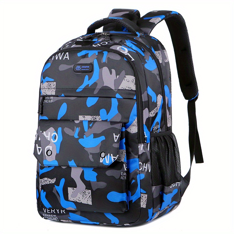 Spacious Large Capacity Camouflage Print Backpack Durable Schoolbag