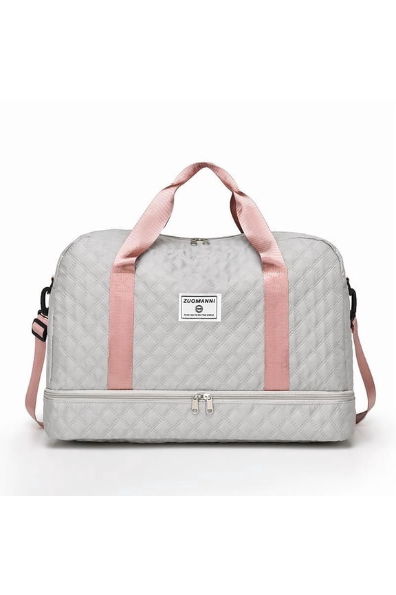 Spacious Large Capacity Travel Duffle Bag, Lightweight, Water-Resistant, Argyle Pattern Luggage Bag with Multiple Compartments, Reinforced Handles, and Breathable Mesh Panels, Ideal Gym Bag or