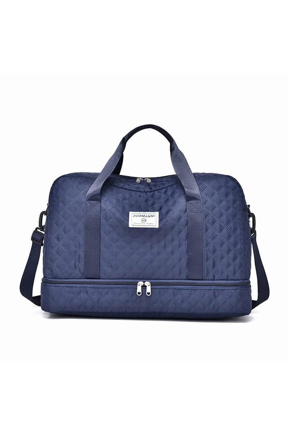Spacious Large Capacity Travel Duffle Bag, Lightweight, Water-Resistant, Argyle Pattern Luggage Bag with Multiple Compartments, Reinforced Handles, and Breathable Mesh Panels, Ideal Gym Bag or