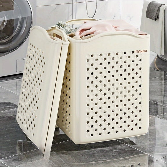 Spacious Large Collapsible Laundry Basket - Easy to Move on Wheels for Organizing Dirty Clothes And Clutter, Food Service Display Basket