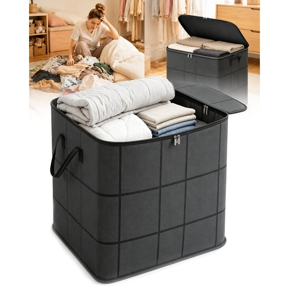 Spacious Moving Storage Bin, 210L XXL Storage Bag,3 Pcs:XXL | Zippered Organizer For Quilts, Bedding And Sweaters, Large Capacity Fabric Bag For Moving Day And Closet Use