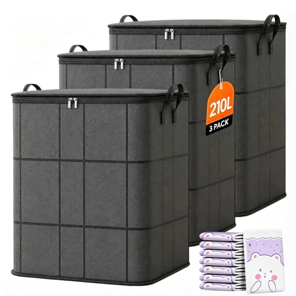 Spacious Moving Storage Bin,Foldable Storage Bag with Reinforced Handles,Large Bag for Clothes, Bedding, Blankets & Closet Organization