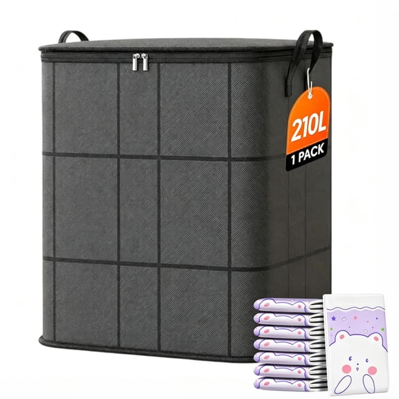 Spacious Moving Storage Bin,Foldable Storage Bag with Reinforced Handles,Large Bag for Clothes, Bedding, Blankets & Closet Organization