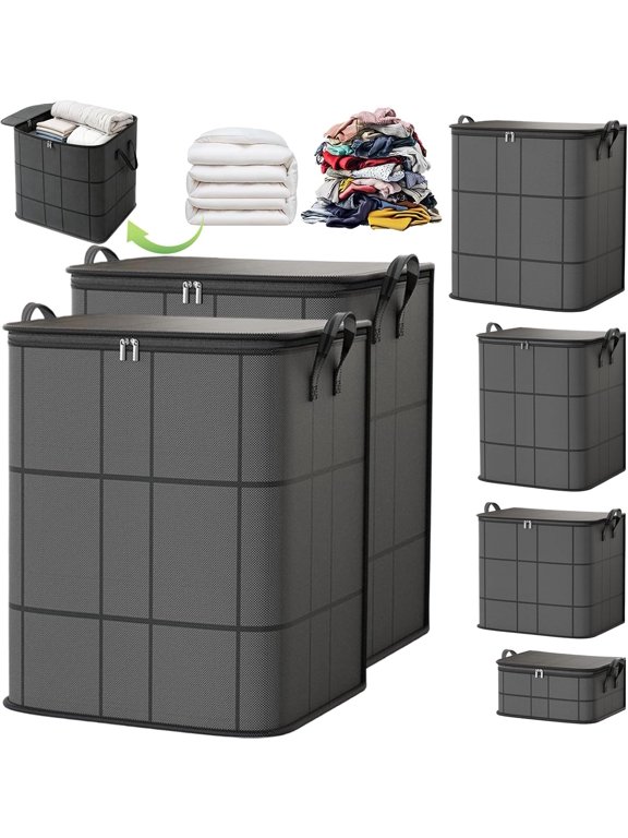 Spacious Moving Storage Bin with Reinforced Handles & Zipper, Extra Large Heavy Duty Moving Bags Zippered Moving Boxes Storage Bags Totes for Clothes Packing, College Supplies