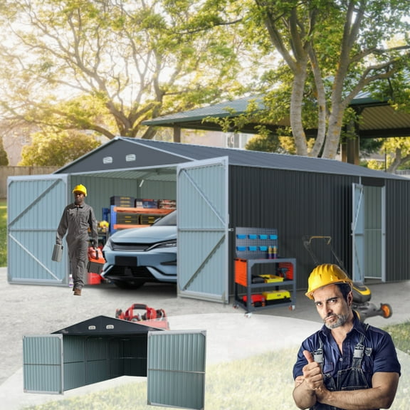 Spacious Outdoor Storage Shed: This 13x20FT outdoor storage shed offers a generous 250 square feet of floor space, perfect for storing trucks, cars, large tools, and lawn equipment.