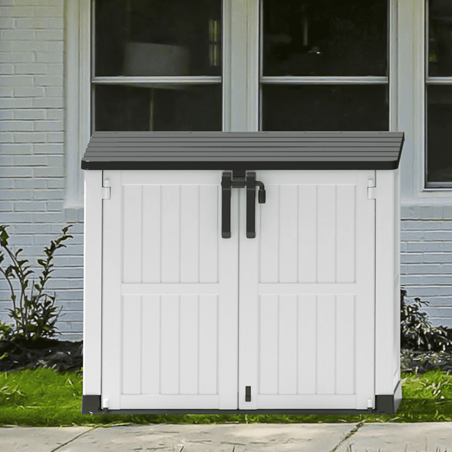 Bifanuo Outdoor Resin Storage Shed 34 Cu.ft Garden Storage Extra Large Capacity Weather Resistant Storage Box, Lockable Resin Waterproof Shed for Bike, Lawnmowe, Garden Tools