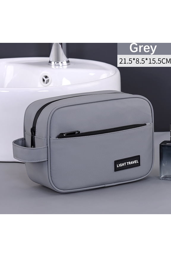 Spacious Sleek Men Grooming Bag for Business Travel, Portable Cosmetics Organizer & Hanging Kit featuring 8.5x6.1x3.3 Inch & Polyester for Vacations