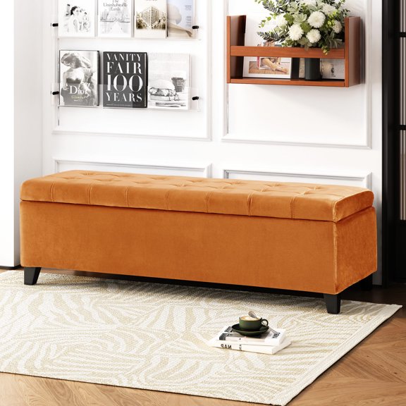 Spacious Storage Bench - Keep Throws Organized and Enhance Home Decor