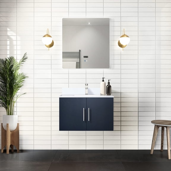 Spacious Storage & Faucet Set - 22 in. D Navy Blue Bath Vanity for a Functional Bathroom