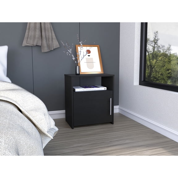 Spacious Storage - Side Table with Cabinet, Keep Essentials Organized