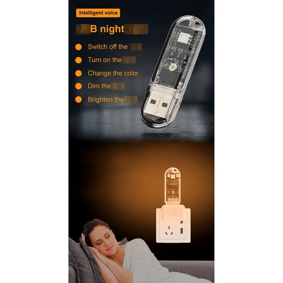 Spacious Storage & Smart Lighting - Attractive - Nightstand with open shelving and voice - controlled light