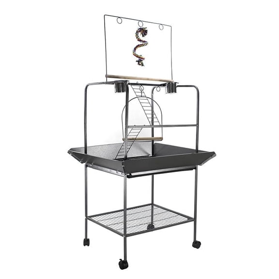 Spacious Wrought Iron Bird Cage with Wheels – 62 Inch Durable Aviary, Slide-Out Tray, Rolling Stand – Ideal for Parakeets, Cockatiels, Lovebirds, Budgies, Mid-Sized Birds, 158.5×77×67CM