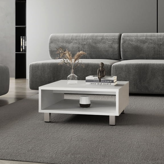 Spacious open storage, white - Adds modern touch to living space, durable for daily use