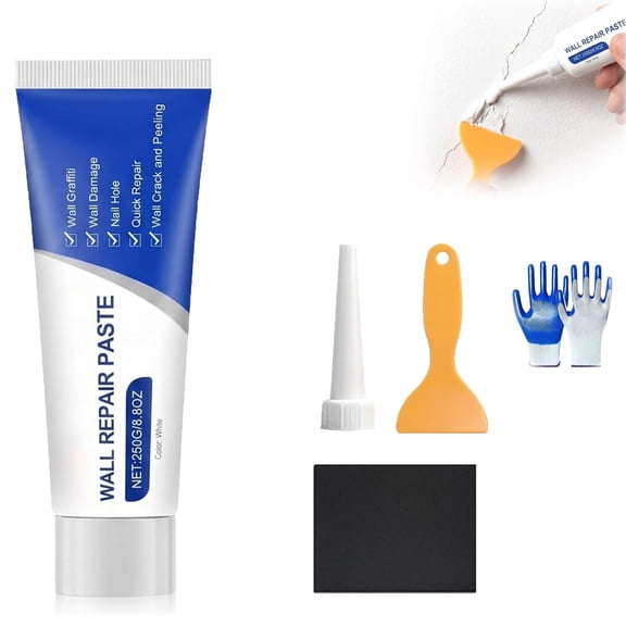 Spackle Drywall Repair Kit with Scraper Wall Repair Paste for Holes Cracks Fast Drying Spackling Compound for Drywall Patch Nail Holes Plaster Wood Tile Gaps Wall Mending Agent Putty