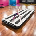 thumbnail image 1 of Spaco 10 Feet Inflatable Gymnastics Tumbling Mat with Pump-Dark Gray, Inflatable Air Tumbling Mat Gymnastics Tumble track Thickness Air Mats for Home, 1 of 2